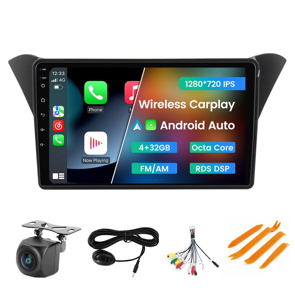 Stereo Radio for Hyundai Genesis/Rohens Coupe 2013-2016, Biorunn 9 Inch GPS Wireless Wired Car-Play Android Auto IPS Touch Screen Navi WiFi FM RDS Blue-Tooth Head Unit 2GB RAM 64GB ROM