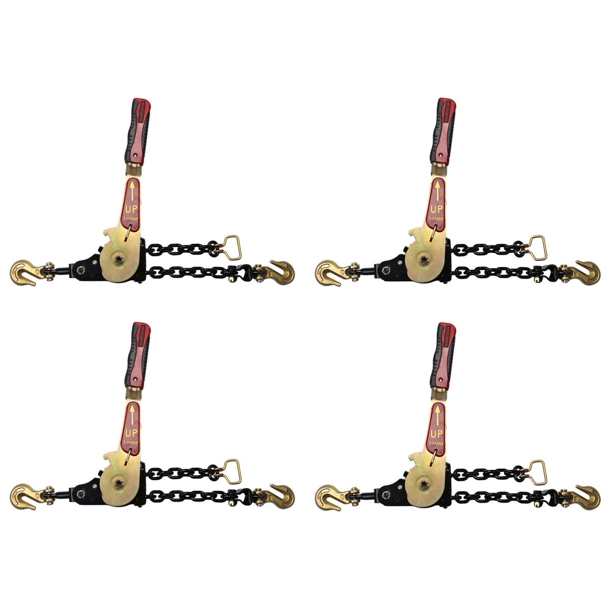 2 Pack 5/16"-3/8" Easy Ratchet Chain Binder with Grab Hooks