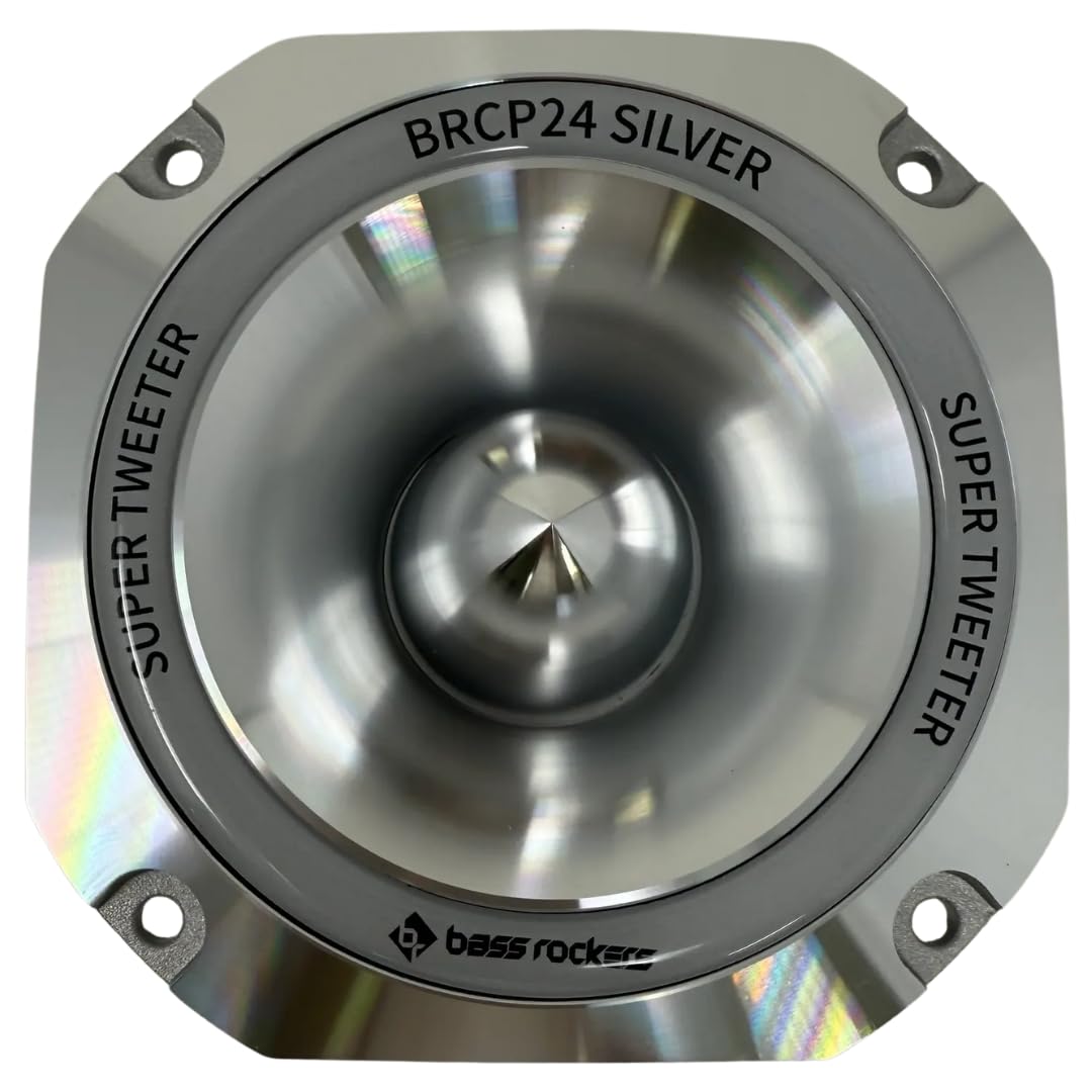 Bass Rockers BRCP24 Silver 4" Bullet Tweeter, 400W Peak/200W RMS, 8-Ohm Die-Cast Aluminum Body, High-Output (up to 110 dB), 4kHz-20kHz Frequency Response (Silver) (8)