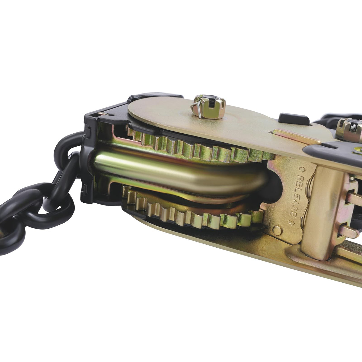 EZ Ratchet Chain Binder 3/8-1/2 '' 6600lbs G70 Grab Hook Heavy Duty Tie Down Hauling Chain Binders Easy Ratcheting Chain Load Binder for Flatbed Trailers Trucks Vehicles (2 Pack)