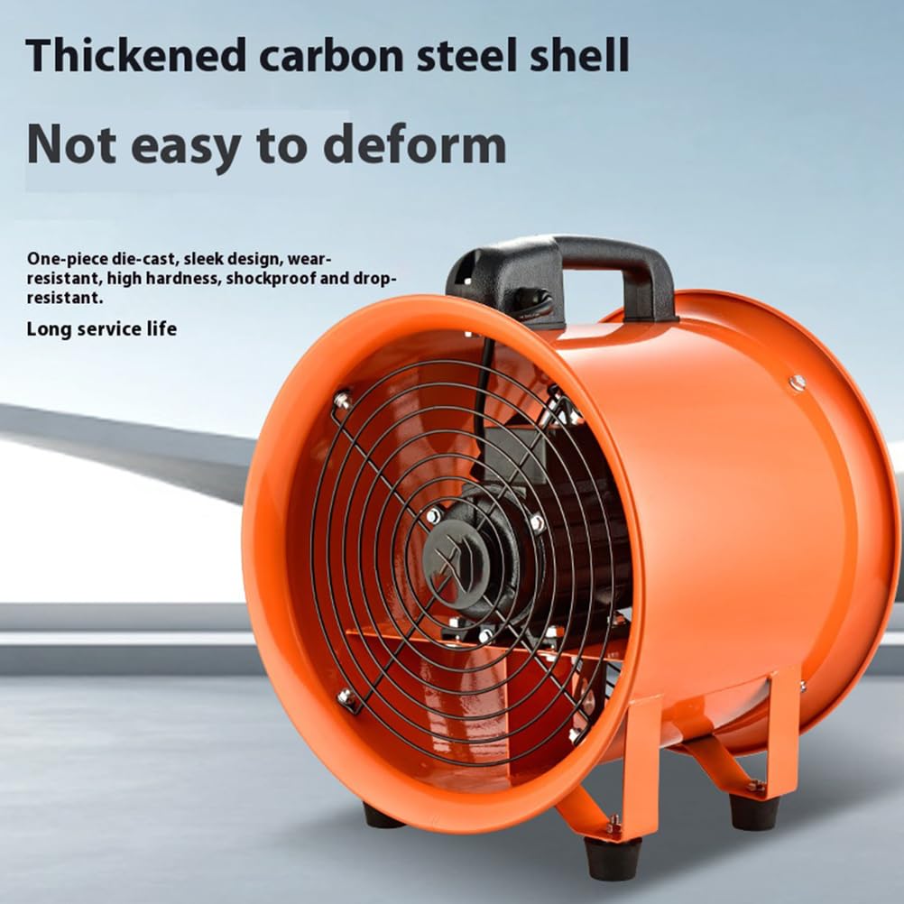 Portable Utility Blower Exhaust Fan for Workshops, Basements and Construction Sites 220V Heavy Duty Industrial Ventilation Equipment Low Noise Ventilation Fan,5m