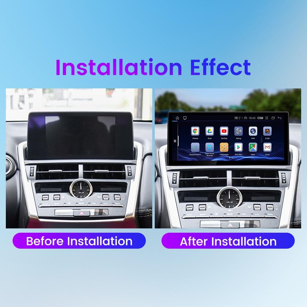 for Lexus NX 2018-2021 10.25" Octa Core 8G+64G Car CarPlay Android Auto Navigation Android Stereo GPS Radio Display IPS Touchscreen Headunit Tablet Media Player(V3)