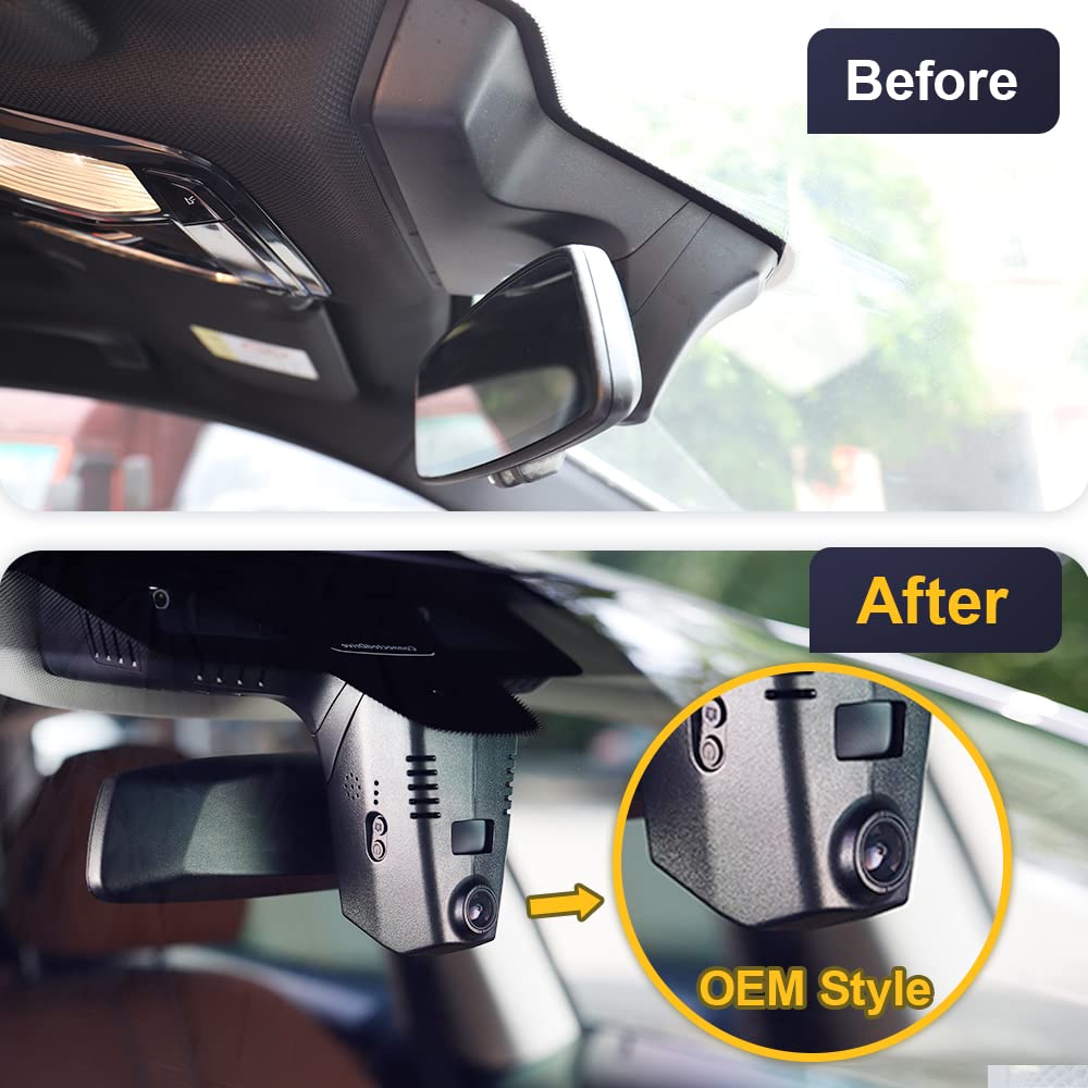 Fitcamx 2K Front and Rear Dash Cam Suitable for BMW 5 7 Series 2018-2023 530i 540i M550i 740i 750i M760i G30/G11, OEM Look, Dual 1440P+1080P HD Video, Loop Recording, WiFi & APP, G-Sensor, 64GB Card