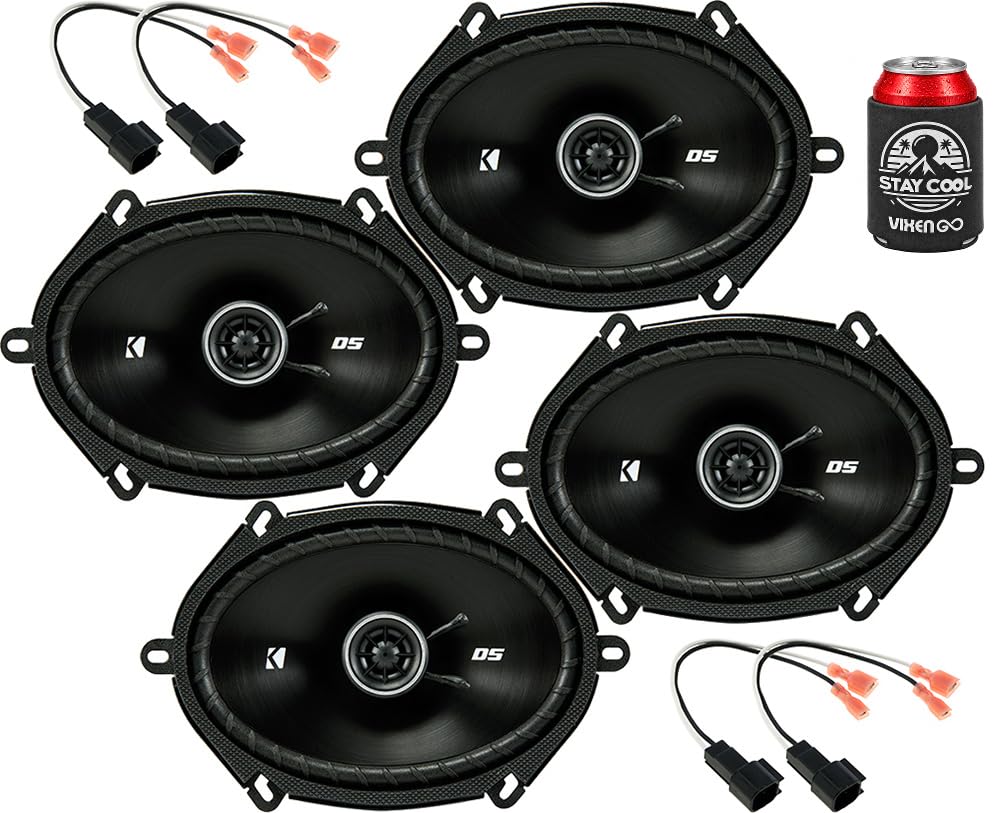 KICKER Front and Rear Door 6x8 Speakers Kit for Ford F-150 1999-2014 Upgrade Kit - 2 Pairs of DS Series 6x8 Inch Coaxial Speakers with Harnesses - DSC680, 43DSC6804