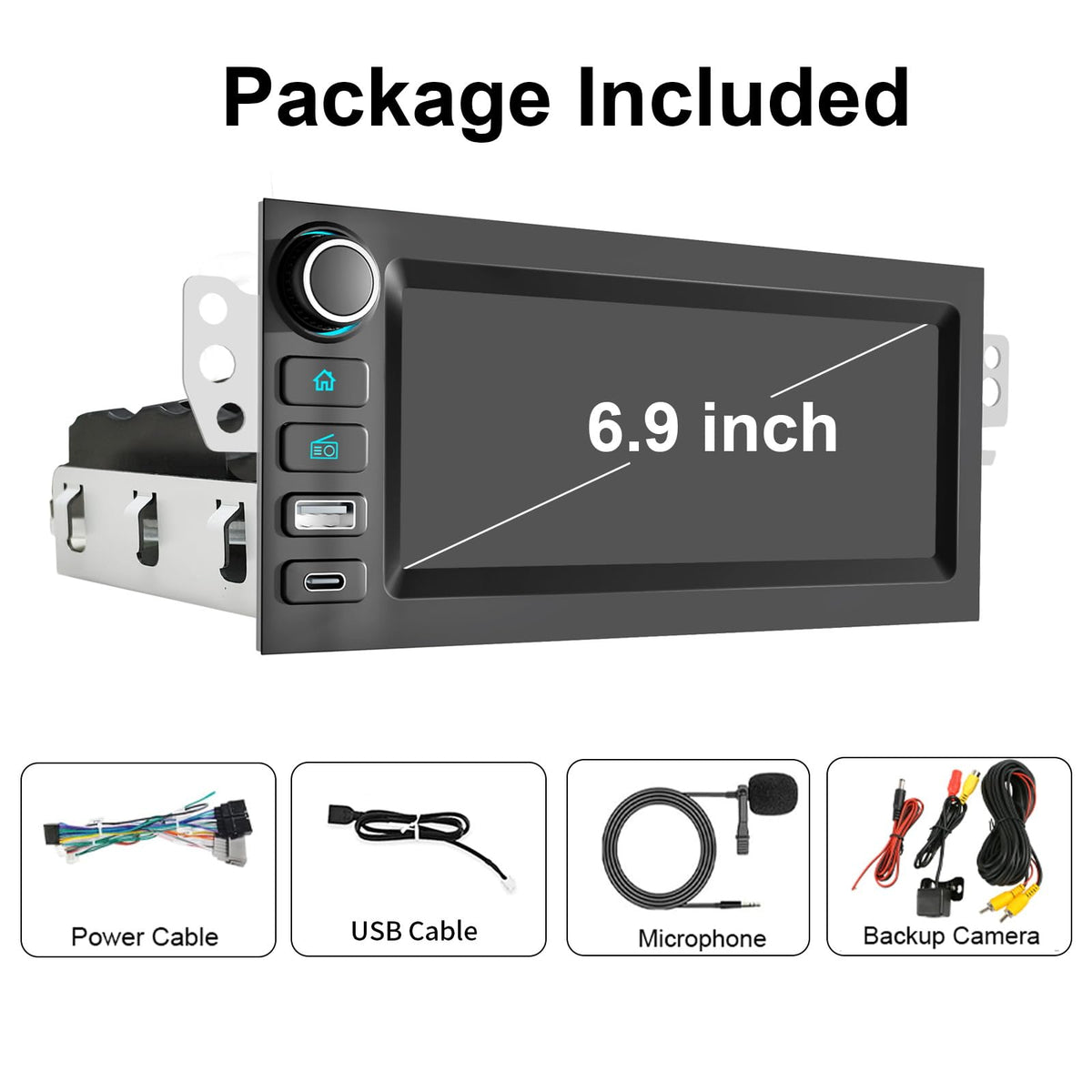 Plug&Play 1.5 Din Car Radio for Chevy Silverado/Tahoe/Suburban 1995-2002,S10/Blazer 1998-2002，Monte Carlo 1996-1999 GMC Suburban 1995-1999,Yukon 1995-2002 ，6.9" IPS Screen with Carplay Android auto