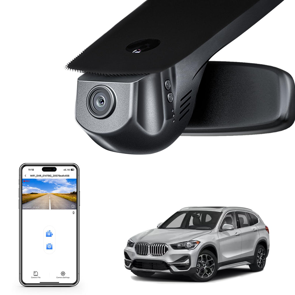 Mangoal 4K Dash Cam Custom for BMW X1 Gen3 U11/U12 2023 2024 2025, Xdrive28i, OEM Style, 2160P UHD Video, WiFi & APP, 64GB Card