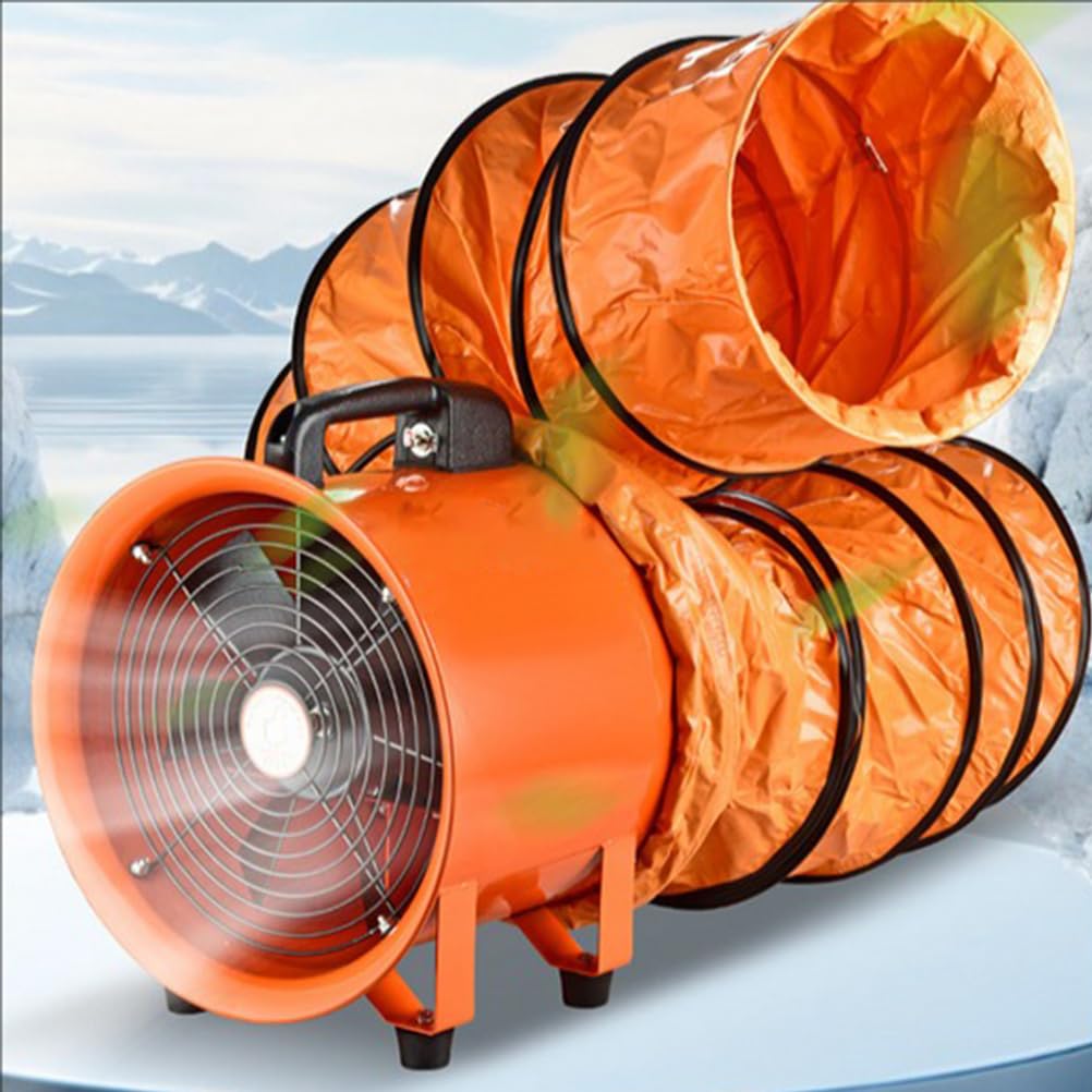 Portable Utility Blower Exhaust Fan for Workshops, Basements and Construction Sites 220V Heavy Duty Industrial Ventilation Equipment Low Noise Ventilation Fan,5m