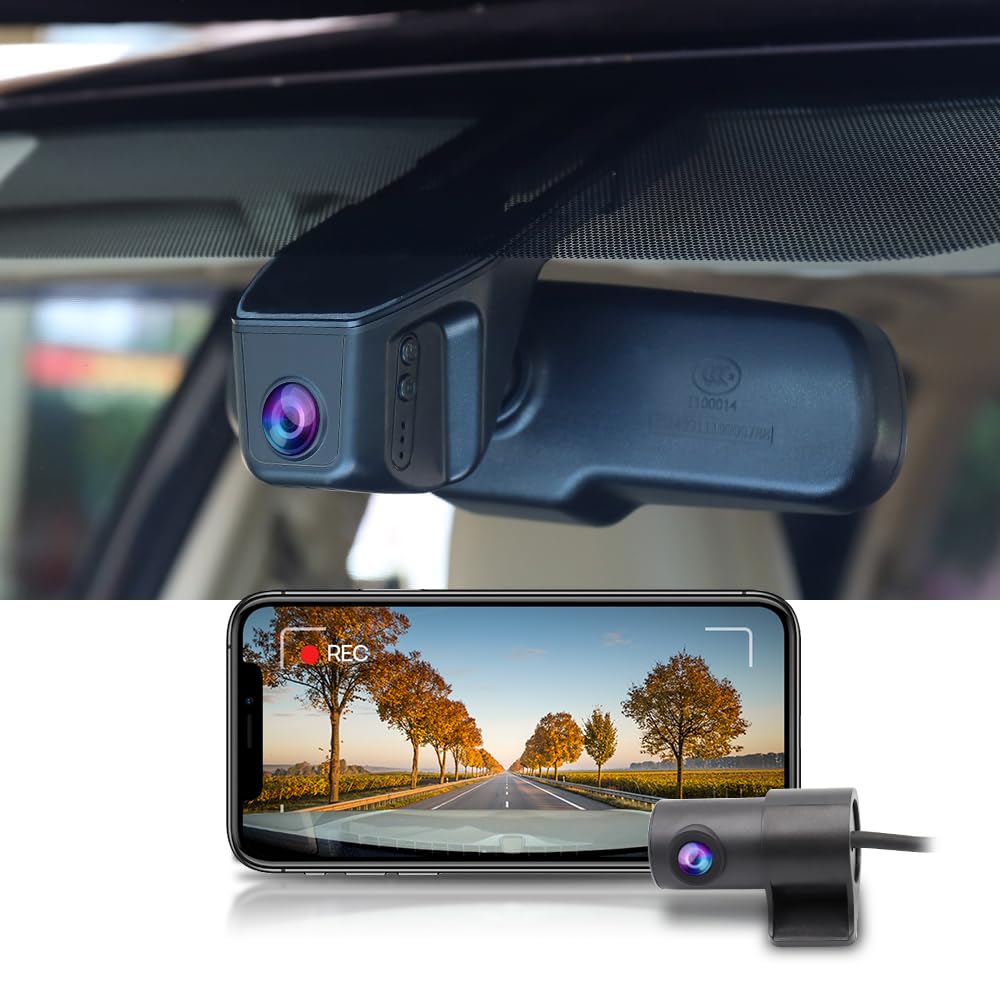 Fitcamx Front 2K+Rear 1080P Dash Cam Adapts for Lexus RC & RC F 2014-2017 RC300 RC350 F Sport, OEM Style, 2 Way HD Video, Loop Recording, WiFi & APP, G-Sensor, Easy to Operate, 64GB Card