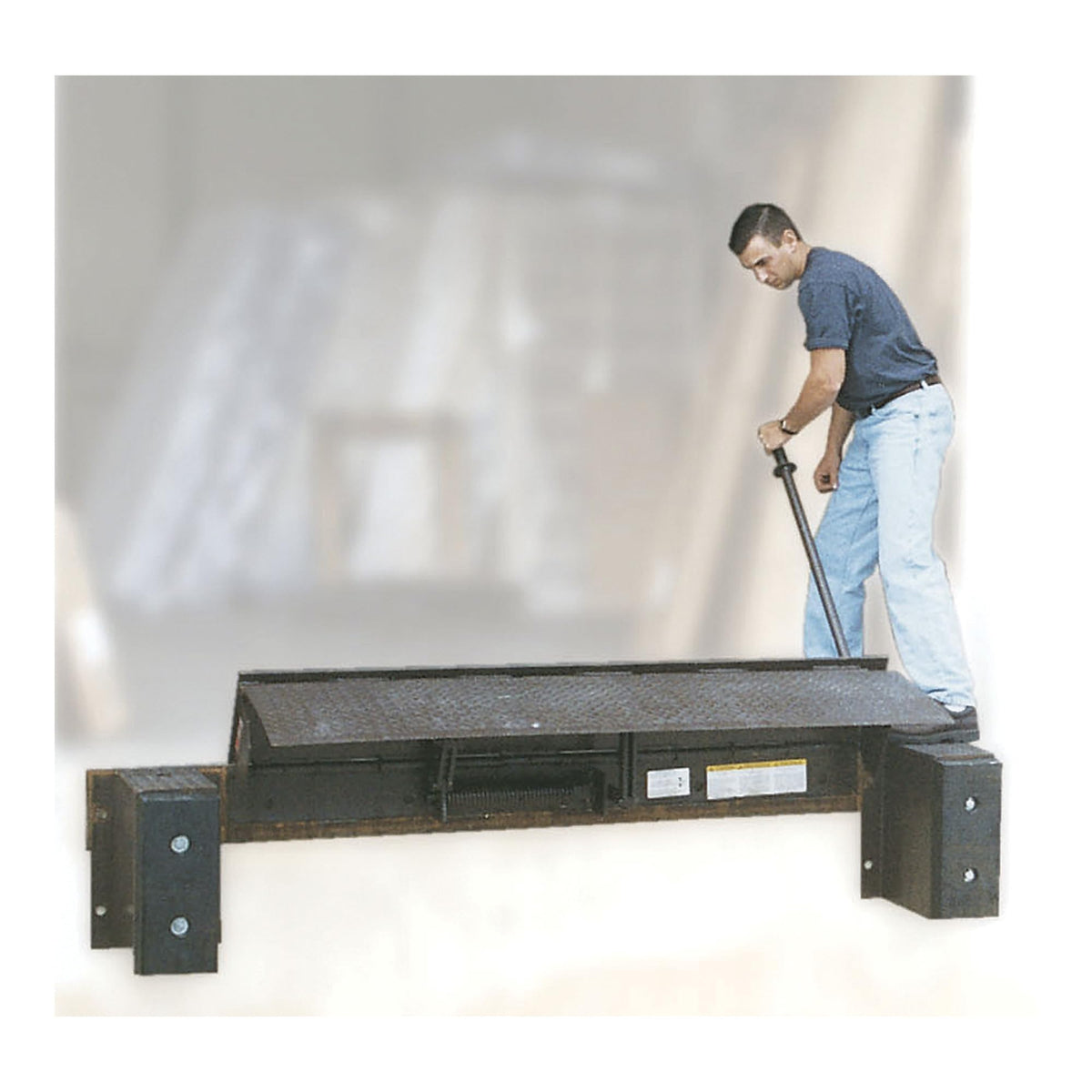 Vestil PP-2072 Steel Hand Pump Edge-O-Dock Leveler 72 in. Ramp Width x 29 in. Ramp Length 20,000 Lb. Capacity Brown