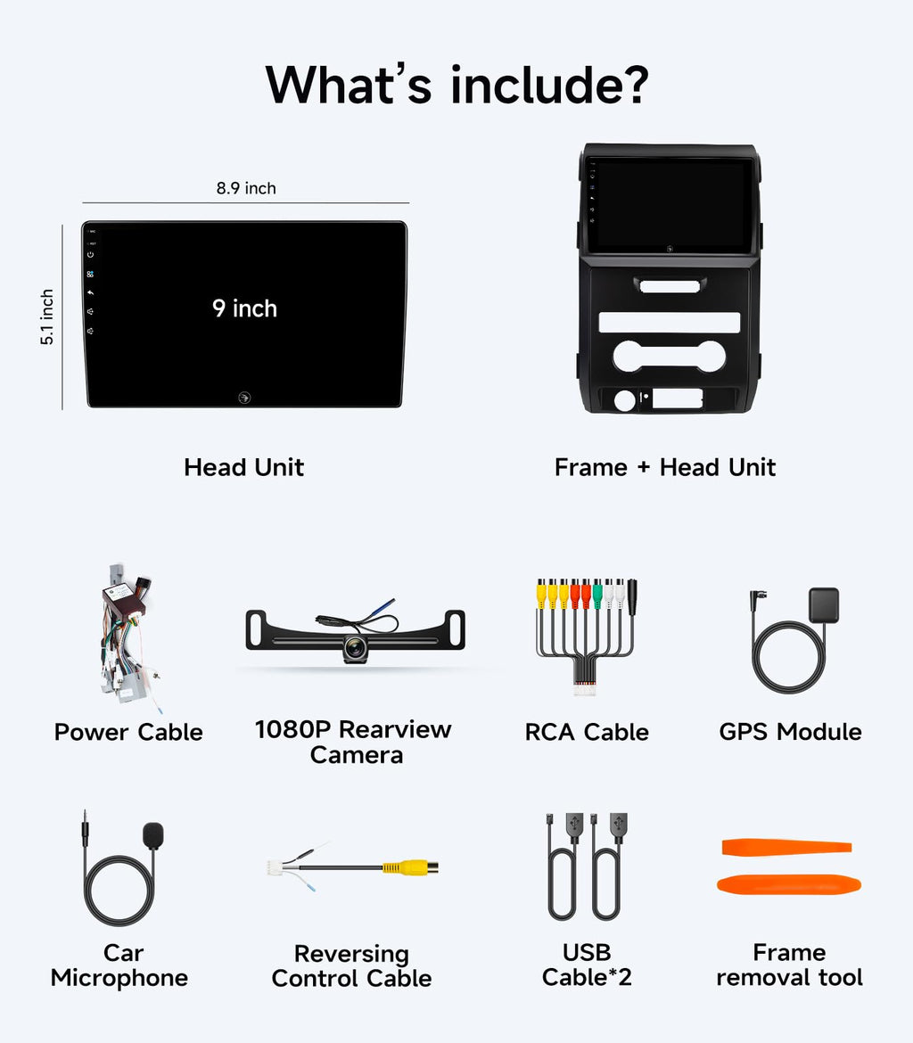 Car Radio Stereo for Ford F150 2009-2014, Wireless CarPlay Android Auto