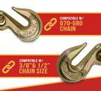 Mytee Products (4 Pack) Peerless Folding Handle QuikBinder Plus Ratchet Binder 3/8"