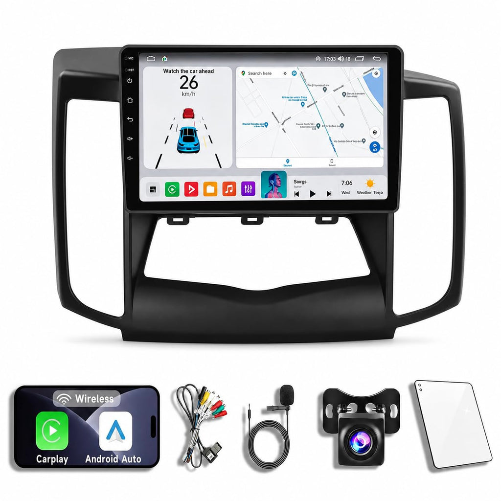 Android 14 Car Radio Stereo for Nissan Maxima 2009-2014, 9 Inch Touch Screen Dash Kit with Wireless CarPlay Android Auto GPS Navigation Bluetooth SWC WiFi 5G DSP RDS FM Camera