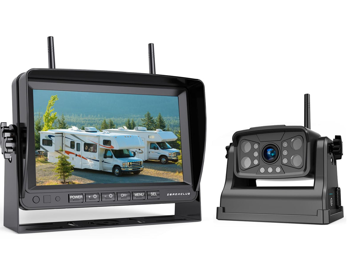 Magnetic Wireless RV Backup Camera System: Rear Camera with 7" HD 1080P DVR Monitor, DVR Monitor & IR Night Vision, Portable Rechargeable Camera for RV/Trailer/Fifth Wheels/Camper