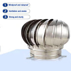 Stainless Steel Roof Turbine Ventilator with Spinning Chimney Cowl for Anti Downdraught 400mm