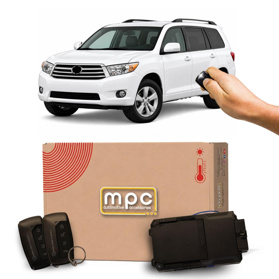 MPC Remote Start Kit Compatible with Toyota Highlander 2008-2010 || 2-Way 1-Button Remotes Long Range || Semi Plug & Play || No Wire Splicing || USA Tech Support