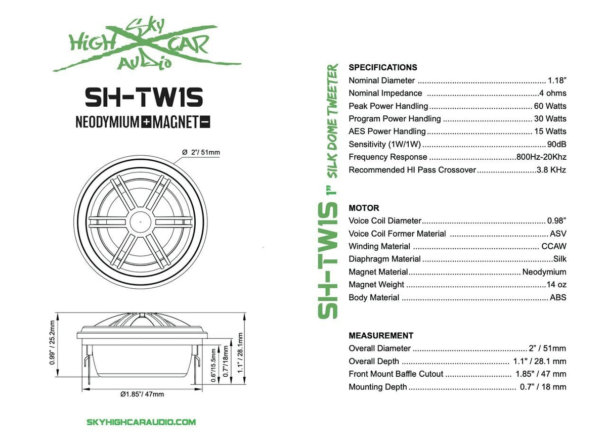 Sky High Car Audio Package Deal 2 MRB84 8" Midrange Bullet Speakers & 2 TW1S Tweeters