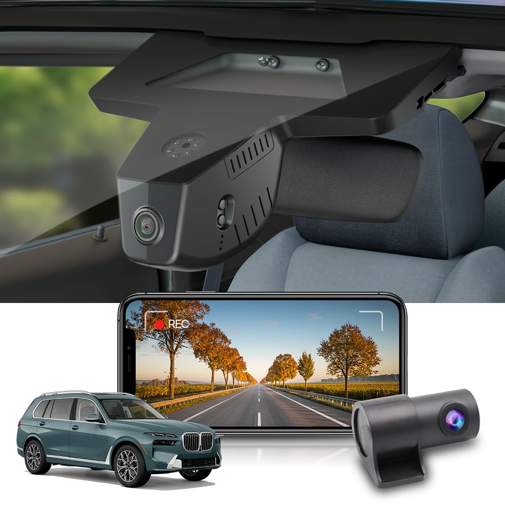 Fitcamx Front 4K+Rear 1080P Dash Cam Adapts for BMW X7 2023-2027, OEM Look