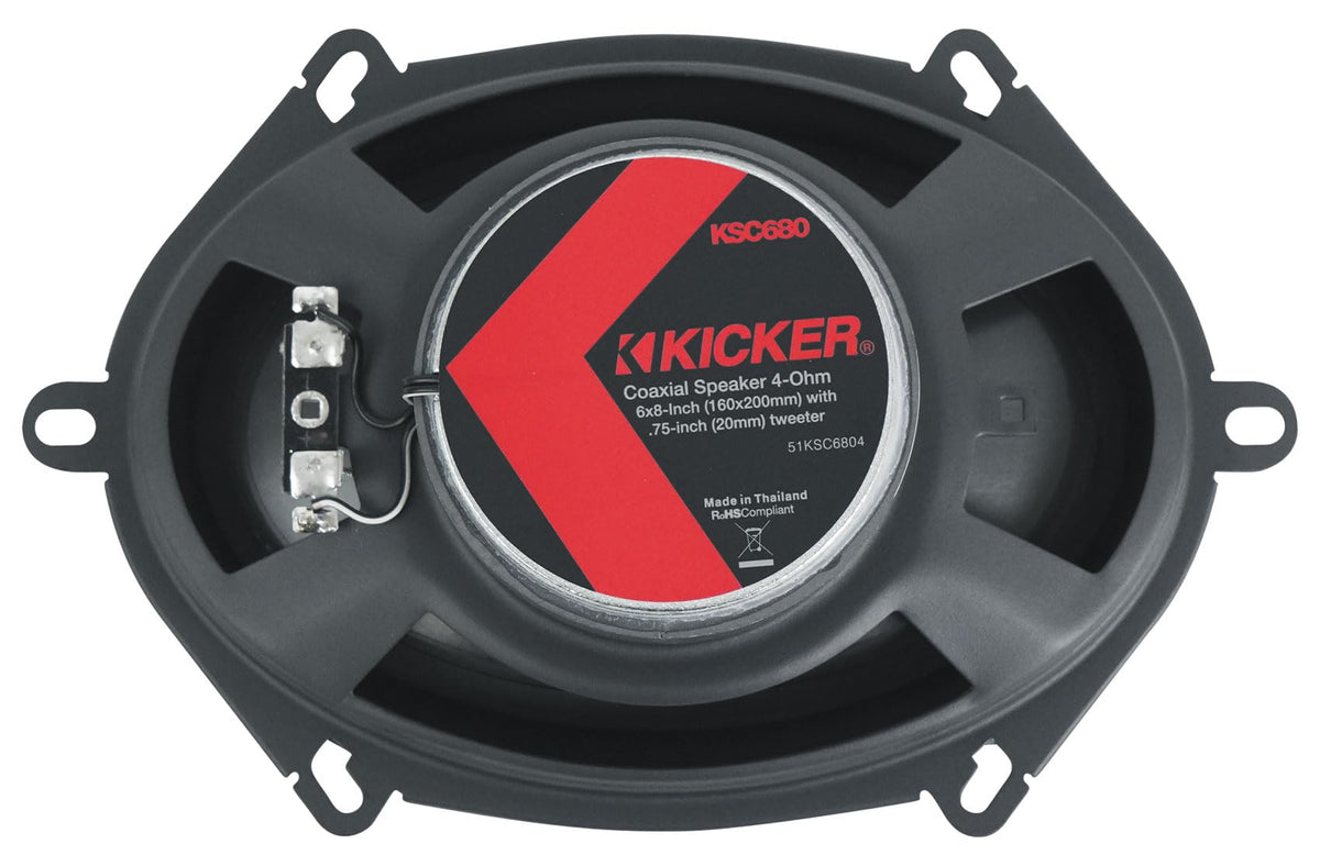 Audiosavings Bundle: (1) Pair Kicker 51KSS6804 6x8 / 5x7 Car Audio Component Speakers Bundle with (1) Pair Kicker 51KSC6804 6x8 75 Watt RMS Car Audio Speakers KSC6804 KSC680 (Items 4)