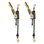 4 Pack Ratcheting Chain Binder Kit, EZ Ratchet Chain Load Binder with Grab Hooks, 6600 lbs Capacity Heavy Duty Tie Down Ratchet Load Binder for Trucks Flatbed Trailers (Yellow, 4pack 6600lbs)