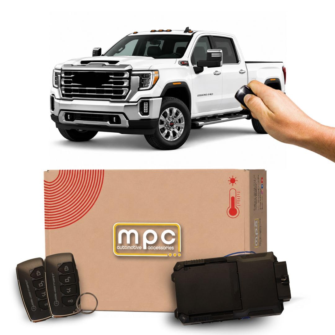 MPC Remote Start Kit Compatible with GMC Sierra 2500 2020-2023 || 2-Way LCD 5-Button Remotes Long Range || Plug & Play || No Wire Splicing || USA Tech Support