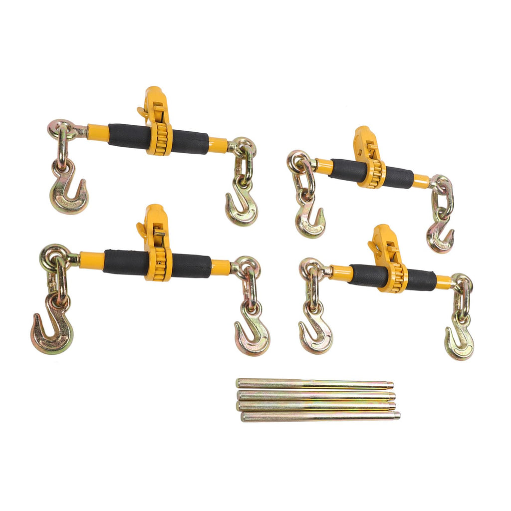 12,000lbs Ratchet Load Binder with Detachable Handle for Easy Storage, Anti Slip, Cast Steel, 4 Set Ratchet Chain Binder (3/8-1/2)(5/16-3/8)