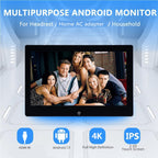 4K Android 13 Portable Car TV Headrest Monitor Back Seat 10.1 Inch Touch Screen Tablet Portable Multi-Media Video Player,Support Phone Wireless Mirror Link,WiFi HDMI/USB/SD Card &2G+32GB 2PCS
