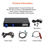 Wireless Carplay Android Auto for Audi A3 A4 A5 S3 B9 Q2L Q5L Q7 2014-2018 with MIB System Carplay Retrofit Decoder Box Kit Support Mirrorlink, Camera