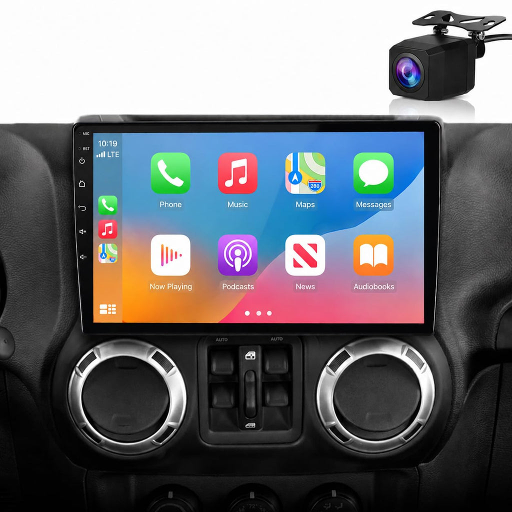 Car Radio for Jeep Wrangler JK 2007-2018, 8 Core+64GB, Backup Camera