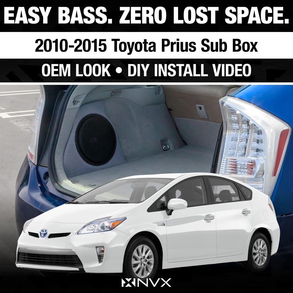 NVX Single 10" Loaded Subwoofer Box for Toyota Prius 2010-2015
