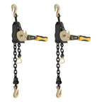 2 Pack Ratchet Chain Binder,Heavy Duty Tie Down Load Binder for 3/8 Inch to 1/2 Inch Chains,6600 lbs Load Capacity Double Gear Ratcheting Binder with Grab Hooks for Trailer Truck Cargo