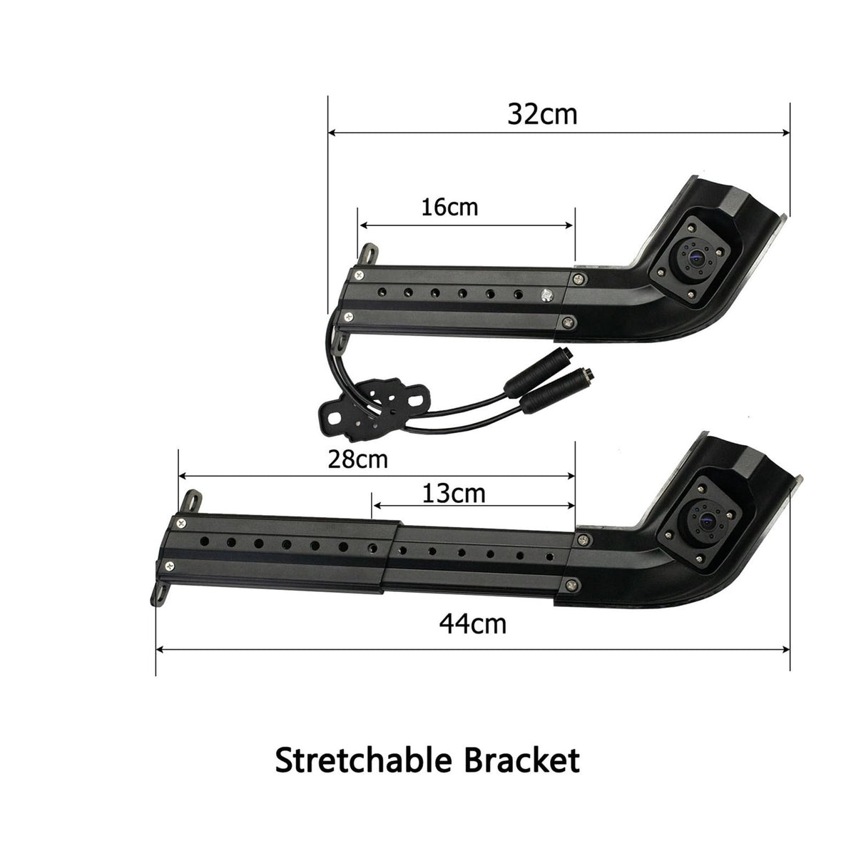 12.3 Inch IPS AI BSD Blind Spot DVR Mirror 1080P AHD Dual Head Stretchable Side View Reverse Backup Camera for Truck Bus(Left Right)