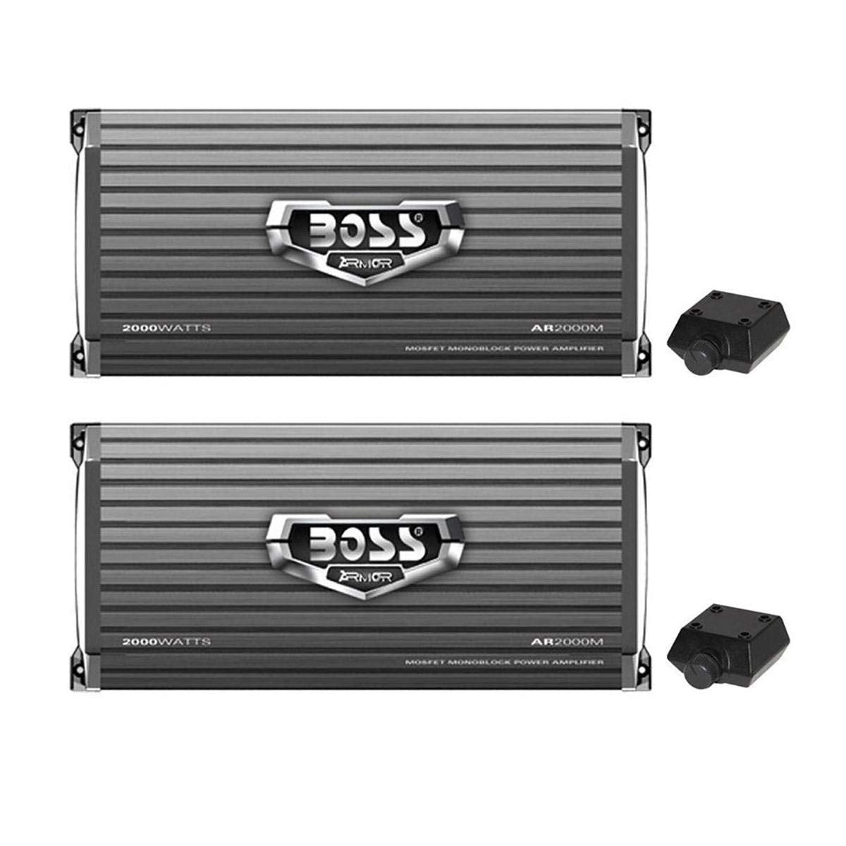 BOSS Audio AR2000M Armor 2000W Class A/B Monoblock Car Amp, 2-8 Ohm, 2-Pack