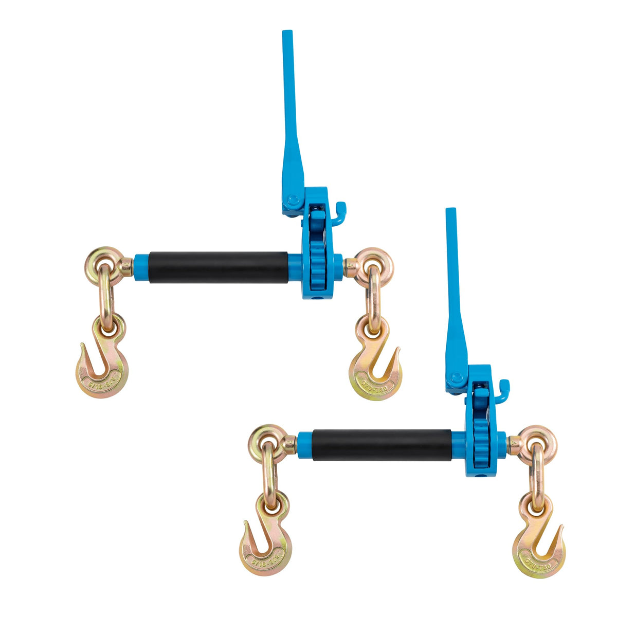 4 Pack Side Lever Ratchet Chain Binder | 7100 lbs WLL, Fits 5/16" G70 Chains, Labor-Saving Anti-Skid Handle, Heavy Duty Load Binders forTowing, Tie-Down & Hauling (4, Blue)