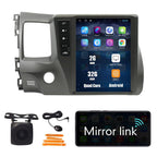 Tesla Style Car CarPlay Android Auto Navigation Stereo GPS Radio Reverse Camera 9.7" IPS Touchscreen Headunit Tablet Media Player for Honda Civic 2004-2011, if Applicable Quad Core 2G+32G MT