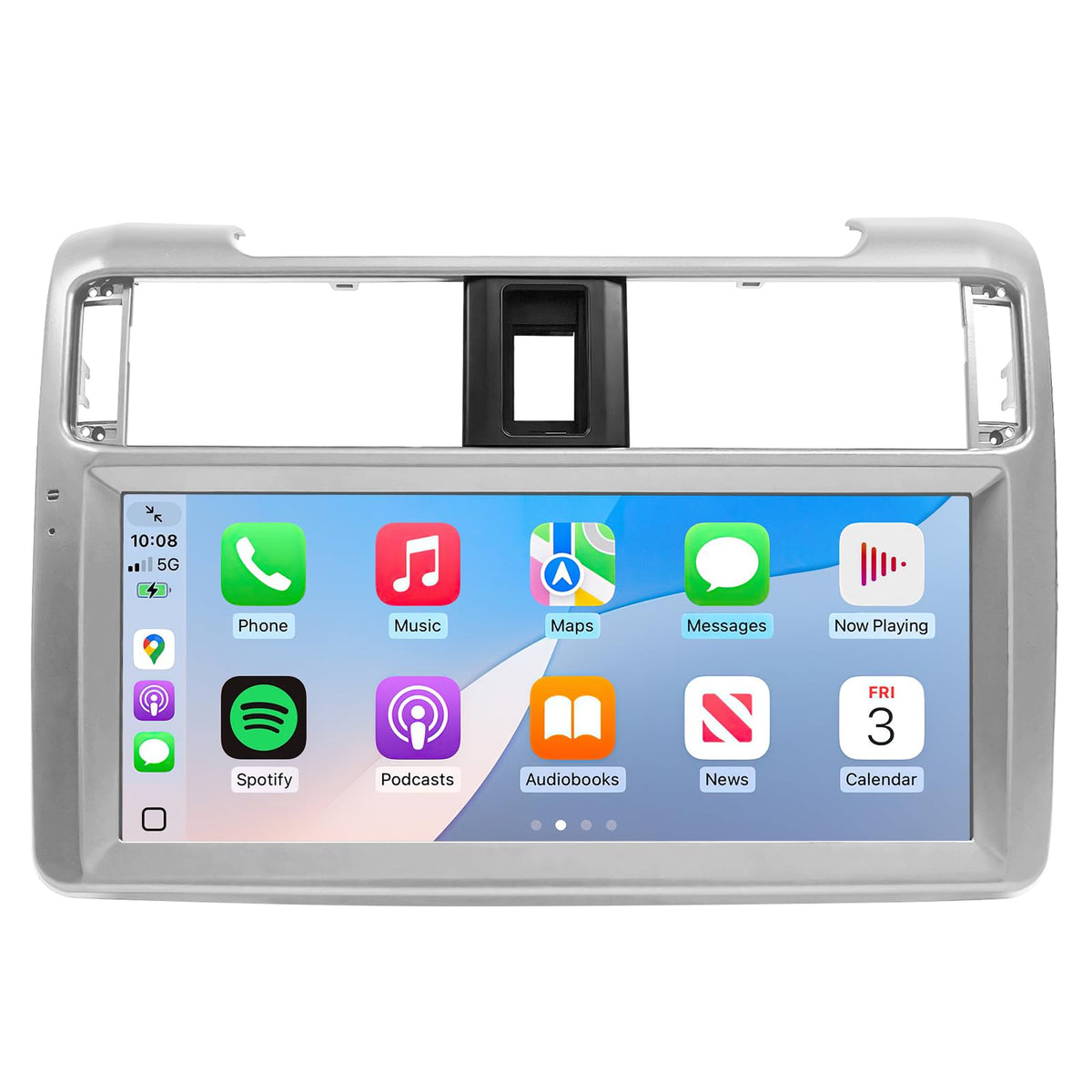 Stereo Radio Dash Kit for Toyota 4Runner Radio 2009-2022, Silver Upper 13.3" Android Head Unit TS10, 4+32G, Wireless CarPlay & Android Auto GPS Navigation AHD Backup Camera