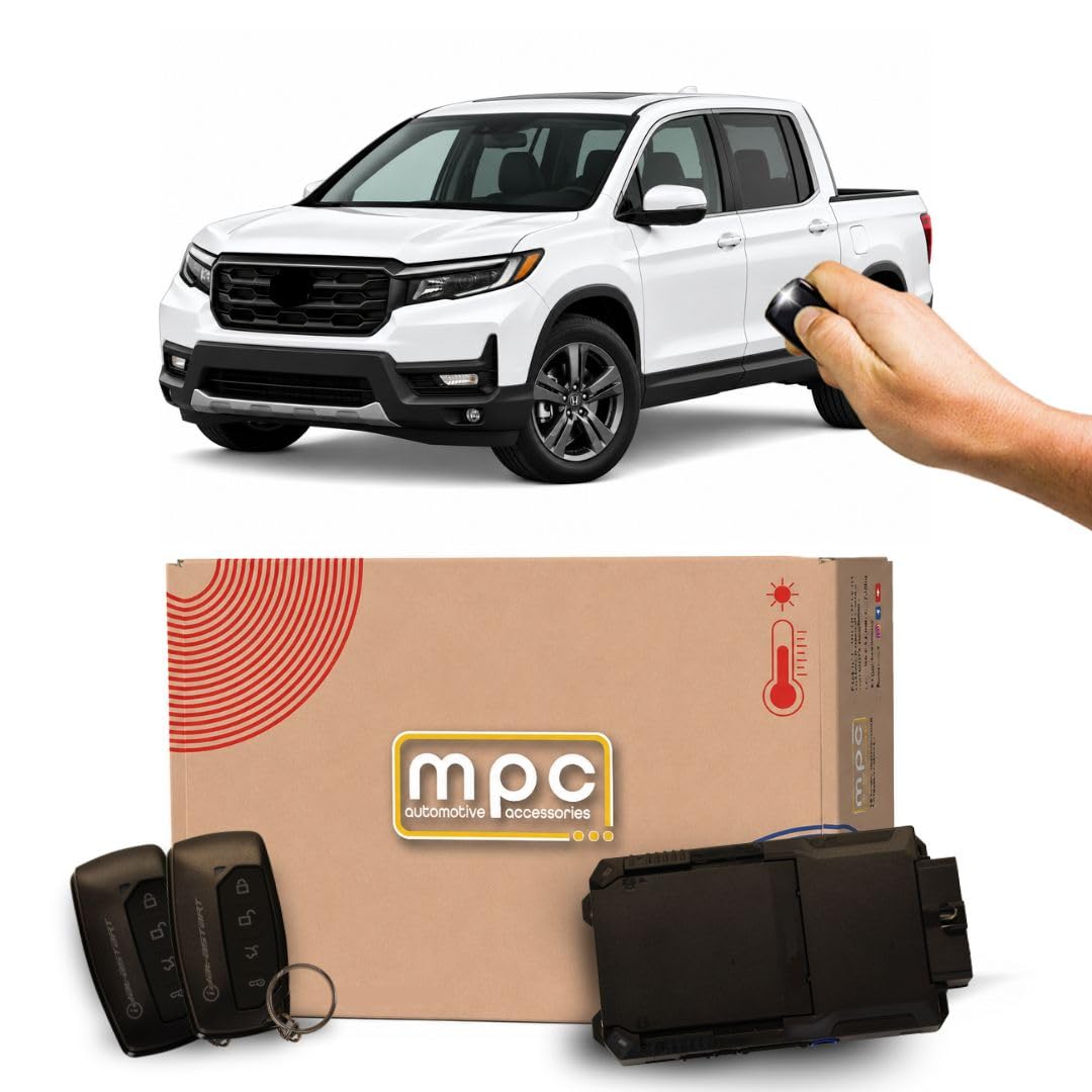 MPC Remote Start Kit Compatible with Honda Ridgeline 2017-2023 || 1-Way 4-Button Remotes Long Range || Plug & Play || No Wire Splicing || USA Tech Support
