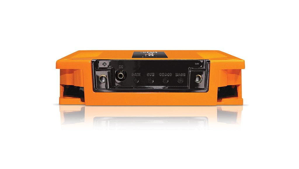 1-Ch. Vehicle Audio Bass Amplifier - 1600W High-Powered Mono Bass Amp w/Subsonic Filter and Low Pass Filter Stable at 1 ohm, LED Indicators, Sound Specialization, Orange - Banda ICEX1600.1ORANGE