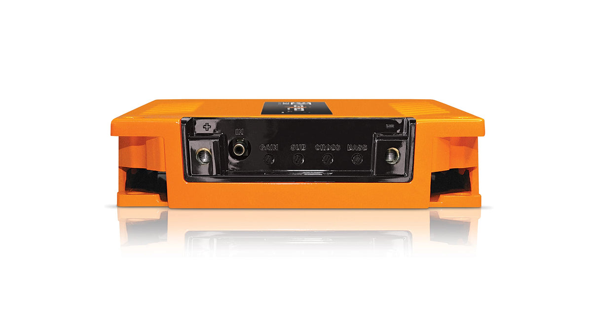 1-Ch. Vehicle Audio Bass Amplifier - 1600W High-Powered Mono Bass Amp w/Subsonic Filter and Low Pass Filter Stable at 1 ohm, LED Indicators, Sound Specialization, Orange - Banda ICEX1600.1ORANGE