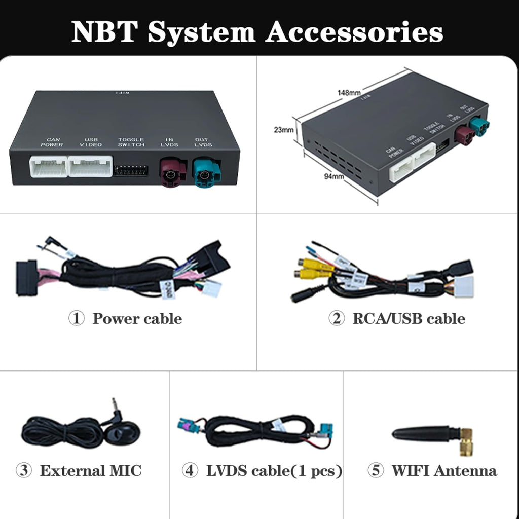 Wireless CarPlay Android Auto Retrofit Kit Decoder Box for BMW NBT System 1/2/3/4/5/6/7 Series X3/X4/X5/X6,Support Mirror Link,Camera, GPS, Siri, YouTube, for BWM Accessories
