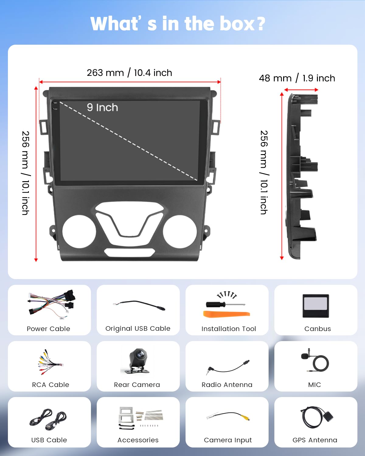 [Roinvou] 4+64G 9" Android 15 Car Radio for Ford Fusion Mondeo 2013-2019