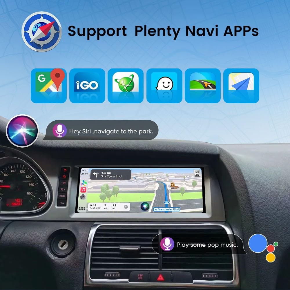 for Audi Q7 2010-2015 MMI 3G 10.25" Octa Core 4G+32G Car CarPlay Android Auto Navigation Android Stereo GPS Radio Display IPS Touchscreen Headunit Tablet Media Player
