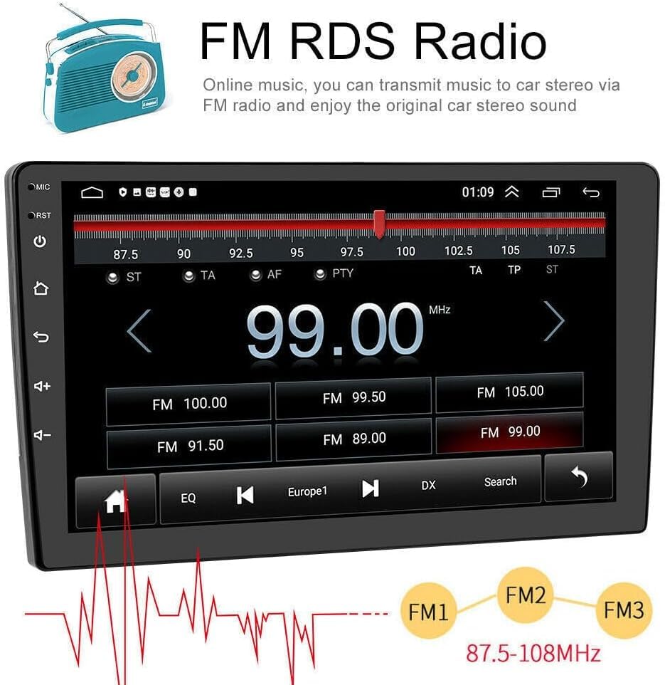 9.7‘’ Vertical Touchscreen Car Radio for Ford Escape Mazda Tribute 2007 2008 2009 2010 2011 2012 with Wireless Carplay Android Auto, Bluetooth 5.0, GPS, WiFi, SWC, FM, Mic, Backup Cam