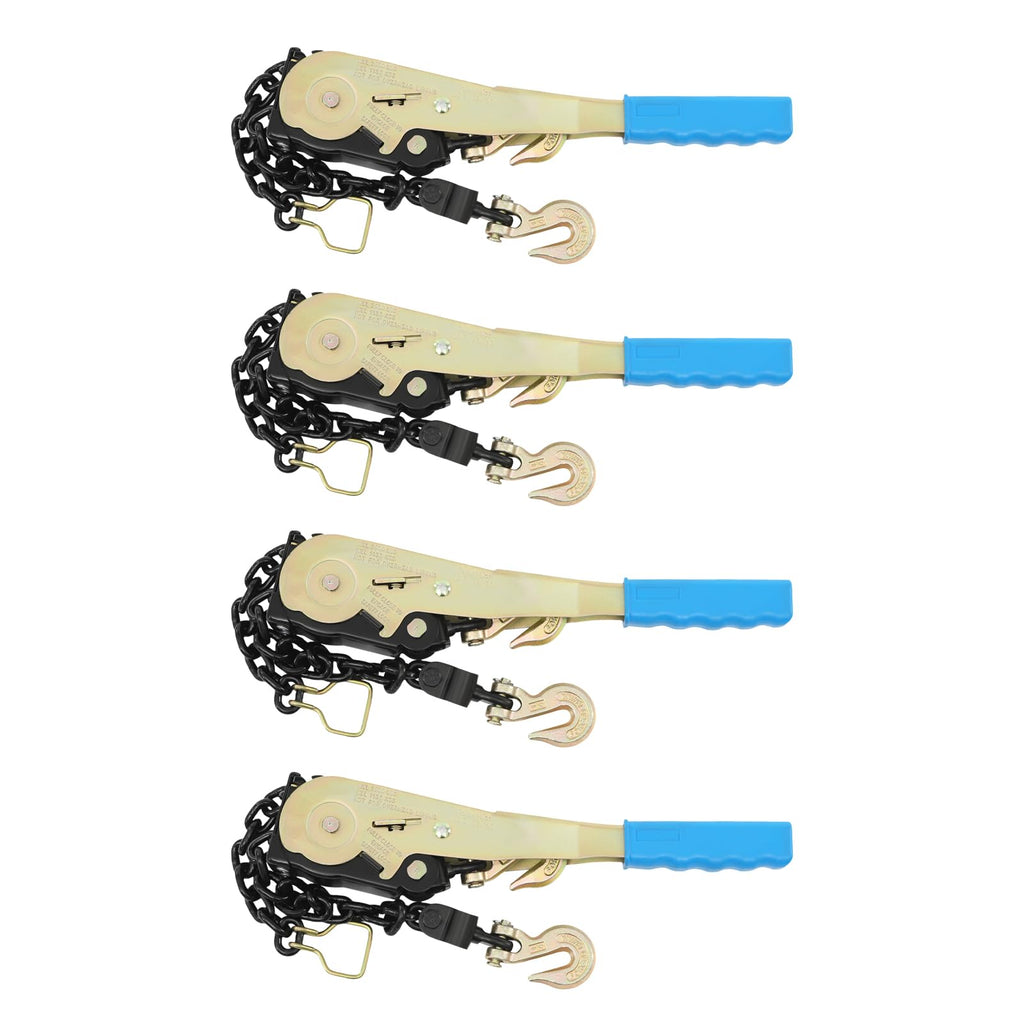 Ratchet Strap Chain Binder with Grab Hooks (4Pcs 1/4-5/16in 2500Lbs)