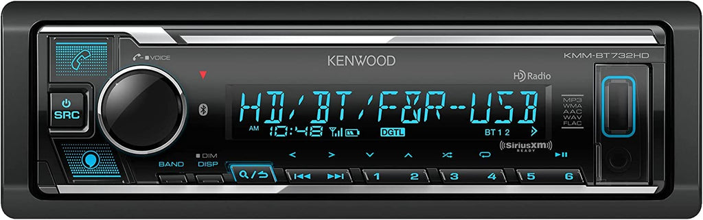 KENWOOD KMM-BT732HD Bluetooth Digital Media Car Stereo Receiver Supports Amazon Alexa Plus SXV300V1 SiriusXM Tuner