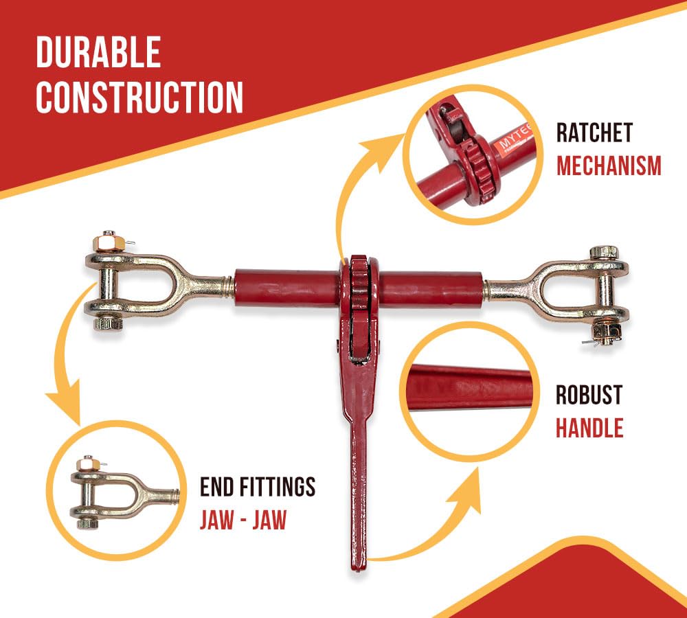 Mytee Products 4 Pack Ratchet Speciality Binder, Jaw-Jaw 10" Barrel, 13,000 lbs WLL