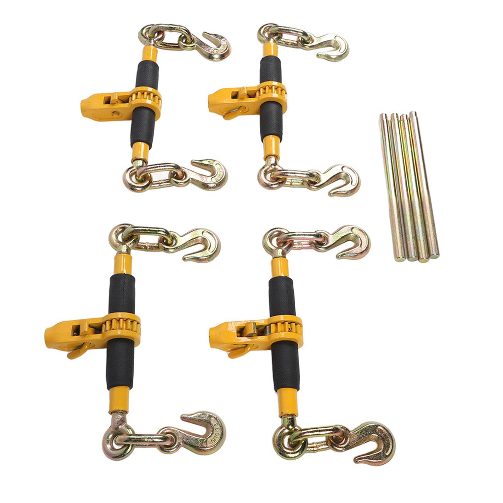 12,000lbs Ratchet Load Binder with Detachable Handle for Easy Storage, Anti Slip, Cast Steel, 4 Set Ratchet Chain Binder (3/8-1/2)(5/16-3/8)