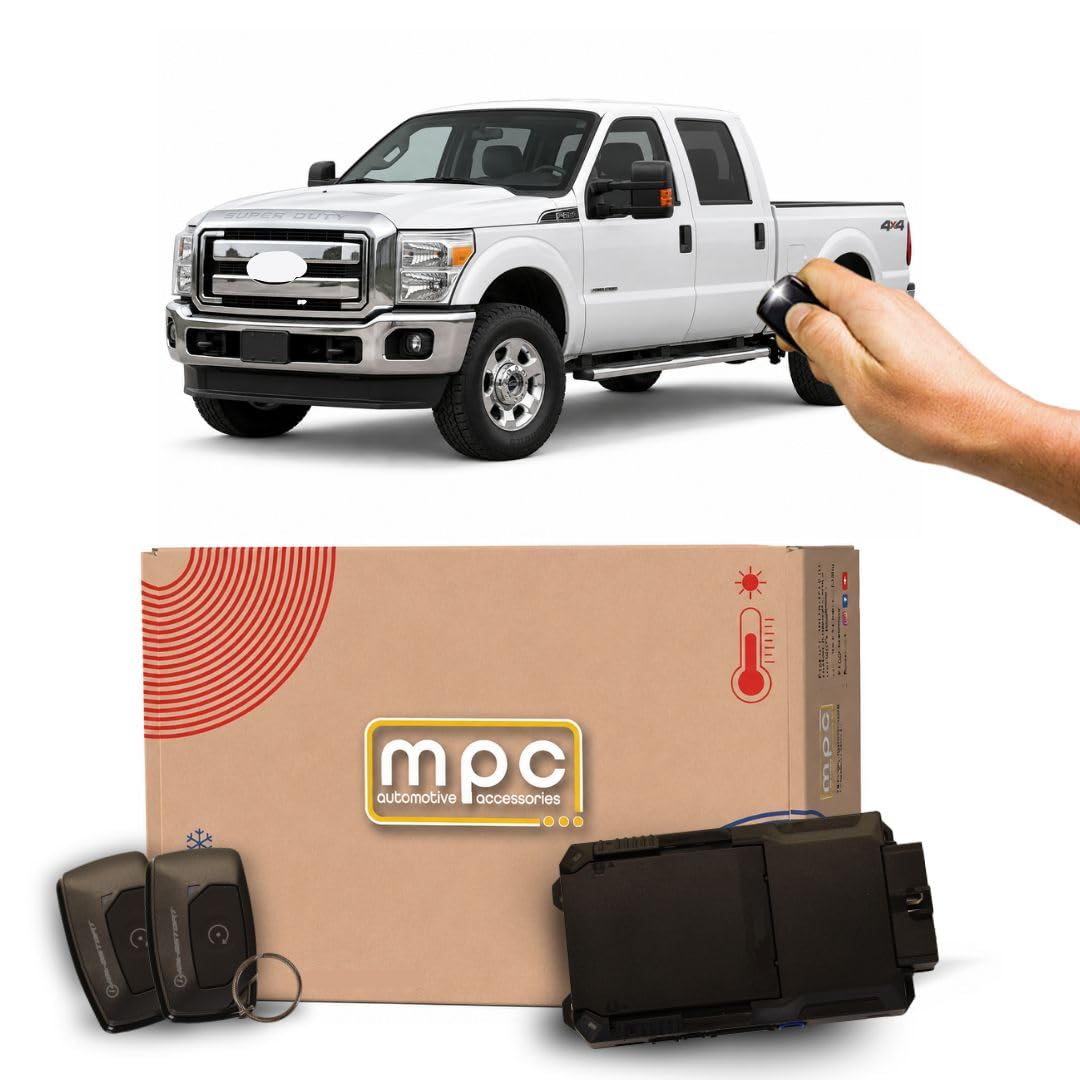 MPC Complete 1-Button Remote Start Kit Compatible with Ford F-250 2011-2016 Diesel - Plug & Play - with T-Harness