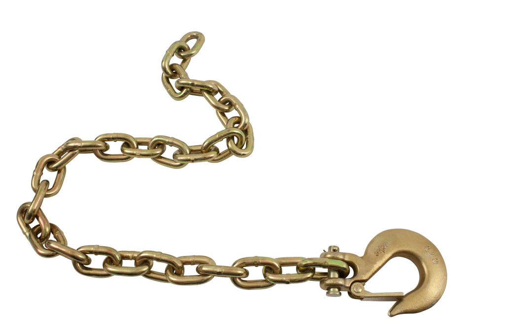 Mytee Products 4 Pack Ratchet Chain Binder & Safety Chain Kit - 3/8"–1/2" Heavy Duty Load Binders with 3/8" x 36" Grade 70 Trailer Safety Chains, 9,200 lbs WLL for Flatbed, Towing & Equipment Hauling