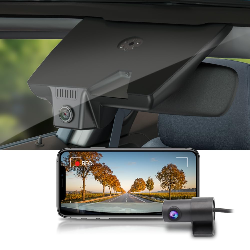 Fitcamx 4K Dash Cam Suitable for Hyundai Sonata 2020-2023 SE SEL Plus Limited N Line & Hybrid (Part No#L1000), OEM Look, 2160P UHD Video, WiFi & APP, Loop Recording, G-Sensor, Plug & Play, 64GB Card