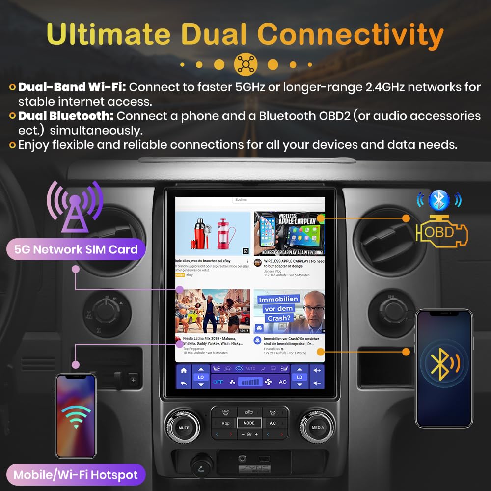 12.1 inch Android 13 Car Radio for Ford F150 2009-2012